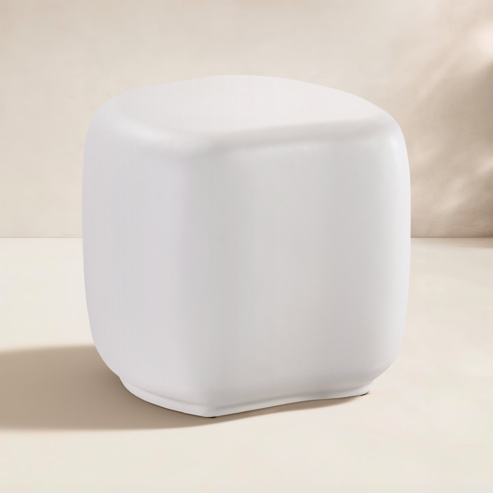Bazaar Free Form 19'' L x 19'' W Outdoor Side Table, White
