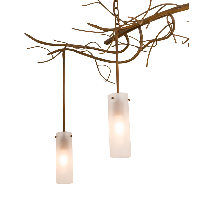Rustic Lodge 5 - Light Dimmable Modern Linear Chandelier