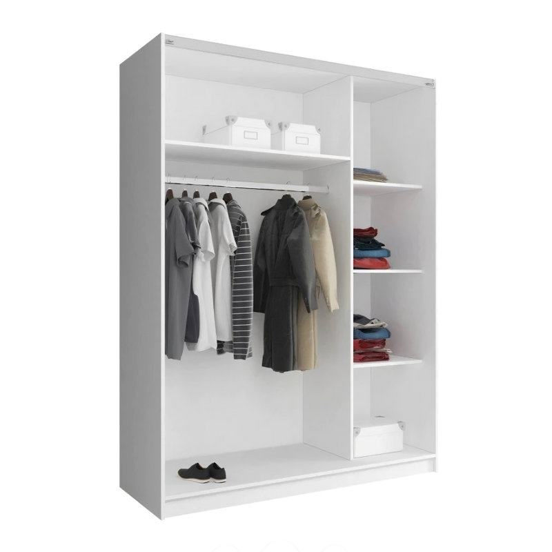 Elbe 2 Door Solid + Manufactured Wood Wardrobe