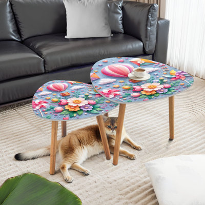 Ensemble de 2 tables basses gigognes Triangle