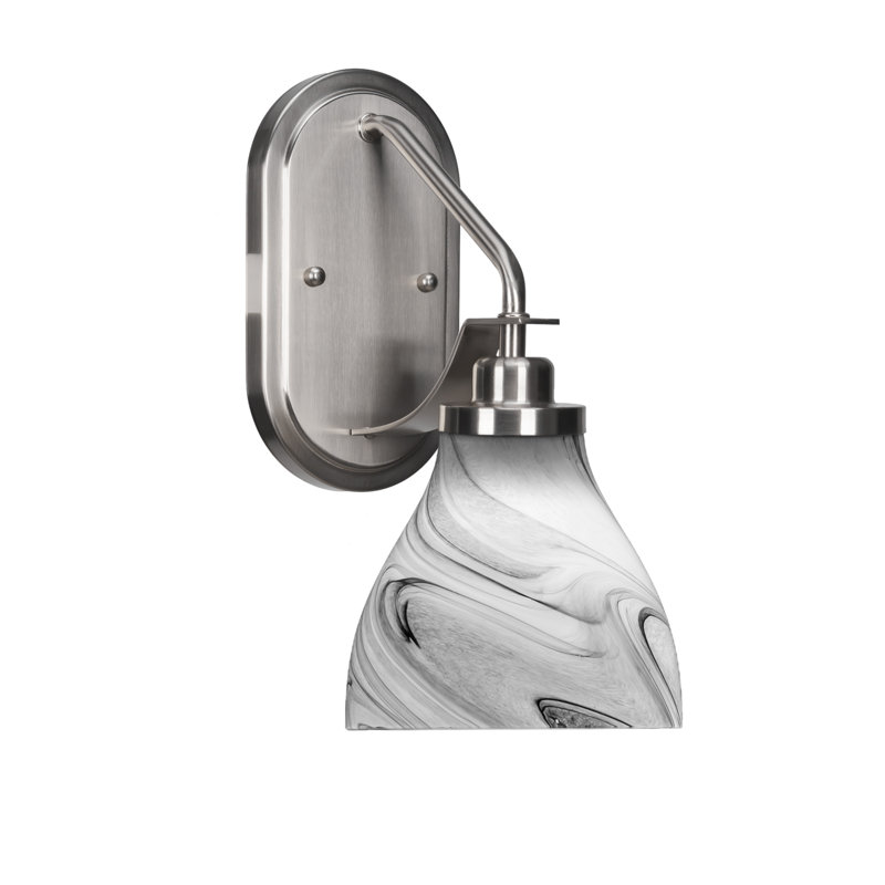 Applique murale Alirra avec verre 6,25 po, gris, Nickel brossé