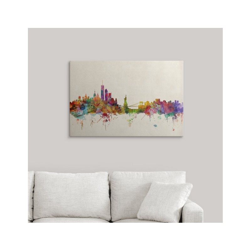 «New York Skyline» par Francy, impression, H 24 po x l 36 po x P 1,5 po, Toile