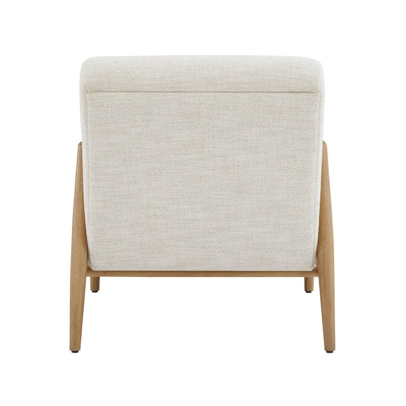 Universal Upholstery Chair, Beige Polyester/Medium Yellow Wood