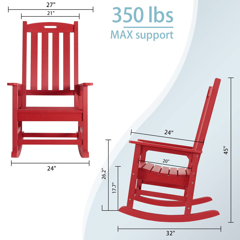 Chaise berçante d'extérieur, Rouge