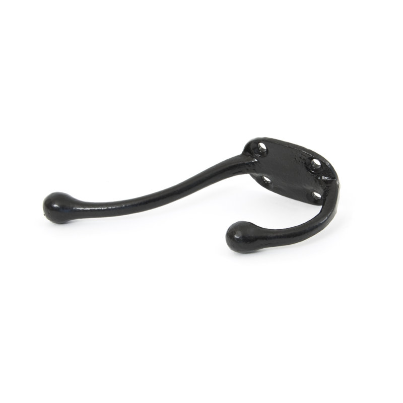 Hat Coat Hook Steel Wall Hook, Black, 13.3cm H x 3.3cm W x 16.5cm D