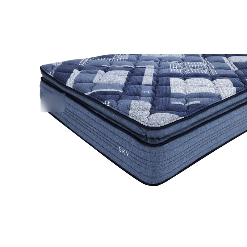 Bleu + multi, 14 po, très grand matelas, unité de poche, mousse à mémoire de forme, couches de mousse, rembourré et super doux, housse en tissu de lit,