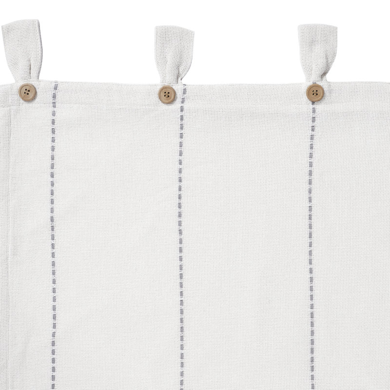Rideau de café 72 po Cumberledge, L 36 po x L 24 po, Blanc / Gris
