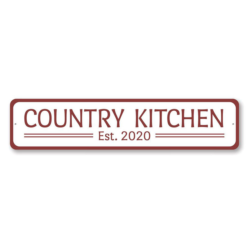 Plaque de cuisine en aluminium Country Country Year, H 6 po x l 24 po x P 0,06 po