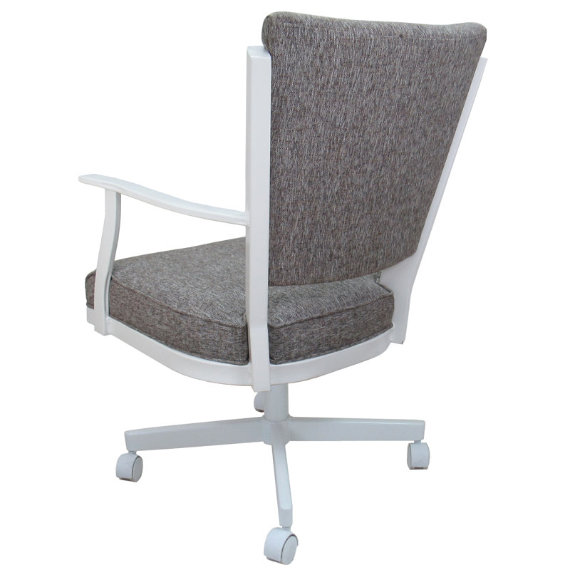 Chaise pivotante avec accoudoirs, Blanc