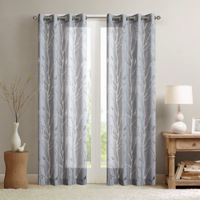 Grommet Top Sheer Bird Window Curtain