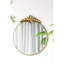 Miroir circulaire de 36 po x 41 po en métal doré, idéal pour le salon de la chambre à coucher