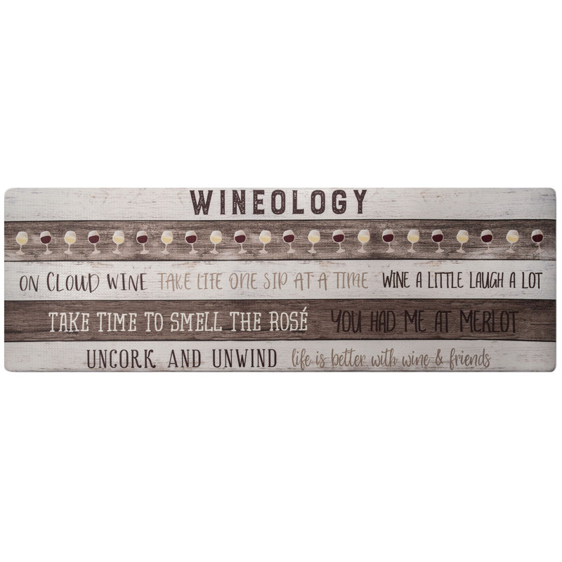 Tapis anti-fatigue Cozy Living Wineology, Tapis de couloir 1 pi 5,5 po x 4 pi 7 po