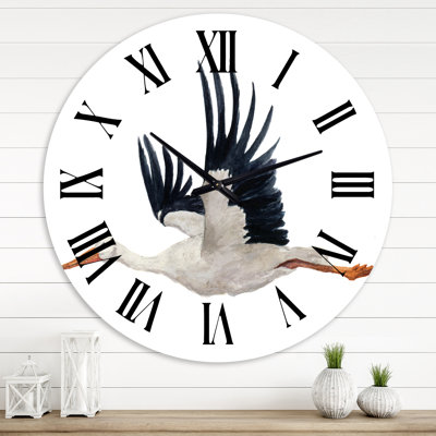 Cigogne volante - Cigogne blanche - Horloge murale traditionnelle