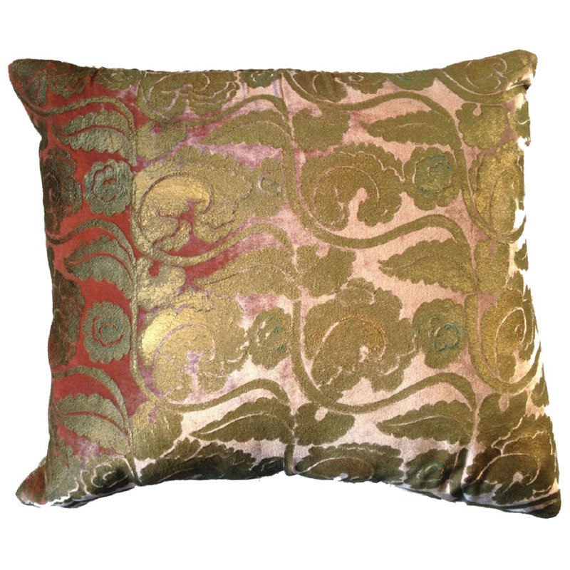 Oak Leaves Square Pillow Cover, Velvet, Rectangle 19"H x 24"W