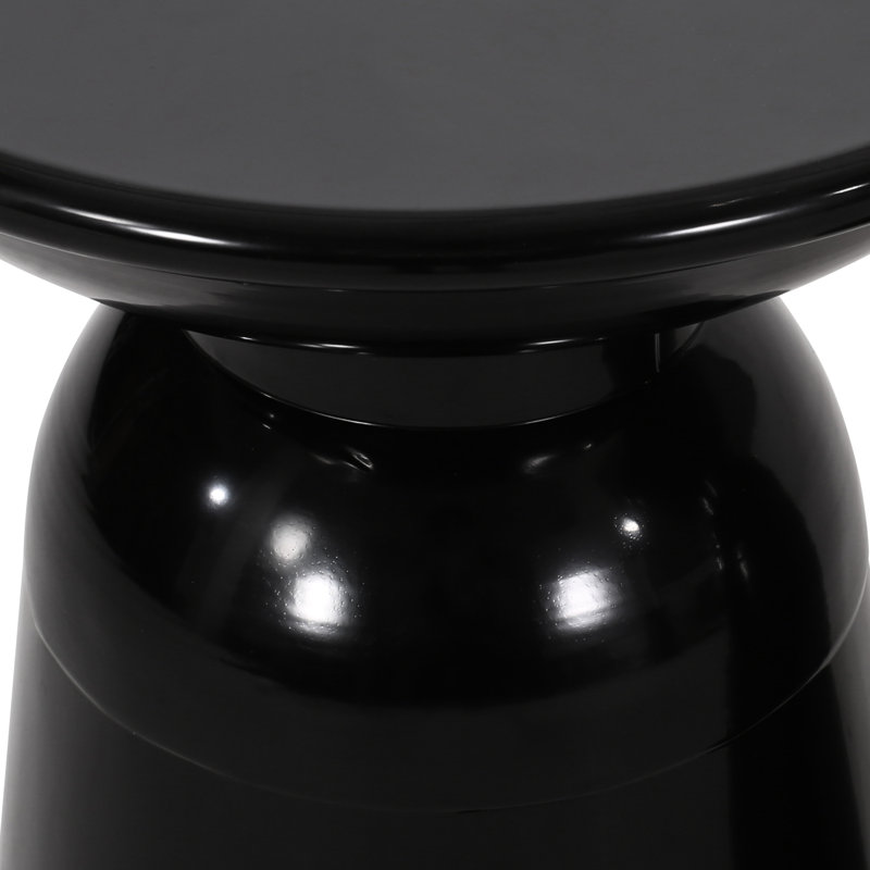Large Outdoor Metal End Table - Modern Black Iron Accent With Stable Support And Structure, 15X15x20.29 Inches, Ready To Use Frame, No Assembly Needed