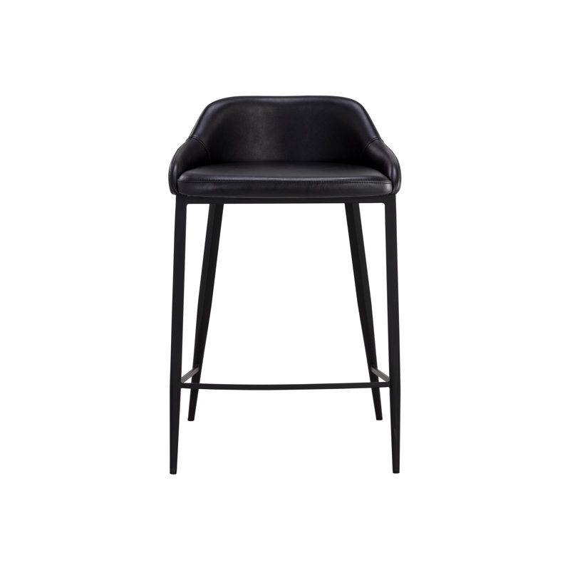 ASTRA Upholstered Bar Stool with Metal Frame, Black, Counter Stool (26.25" Seat Height)