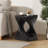 MGO Twist Shape Side Table, Wood-Like Texture, Black Color-1310329717