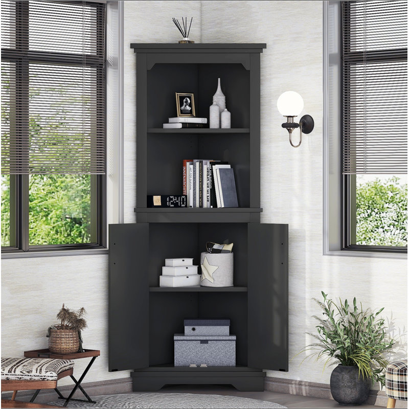 Grande armoire d'angle avec portes pour le salon, la salle de bain, la salle à manger ou la cuisine