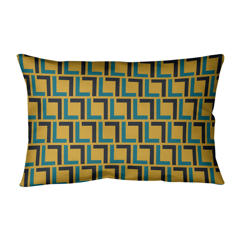 Housse de coussin rectangulaire Jacksonville Football Luxury, Polyester filé, Bleu sarcelle / blanc / or