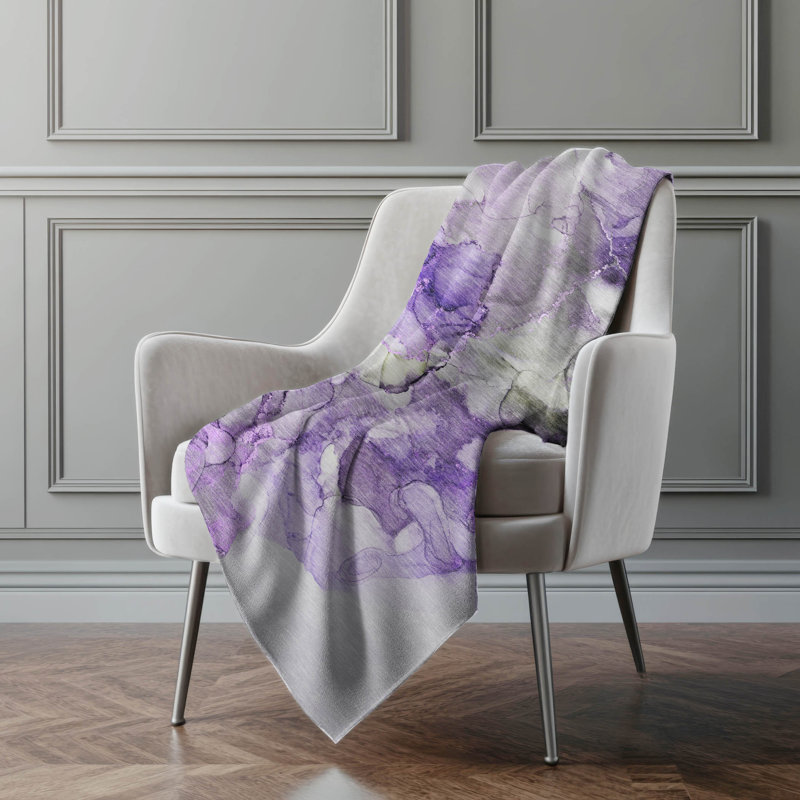 Jeté en sherpa Addison, Mauve abstrait 1