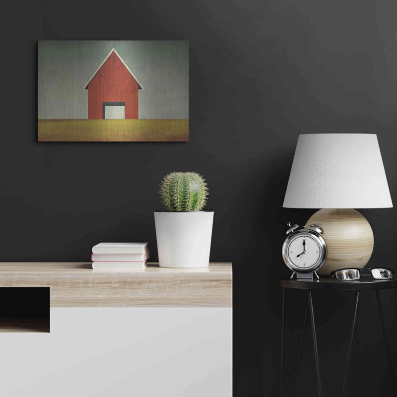  «Red Barn Summer» par Ryan Fowler, art mural en métal, 36 po x 24 po, H 16 po x l 24 po
