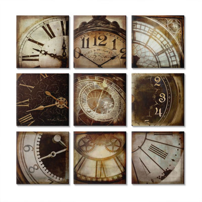 " Antique And Intricate Clock Faces Time Design " by Russell Brennan 9 - Pieces