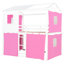 Lit superposé double rose et blanc, cabane dans les arbres - inspiré, pin stable et lit confortable avec tente, conception unique, espace de rangement spacieux