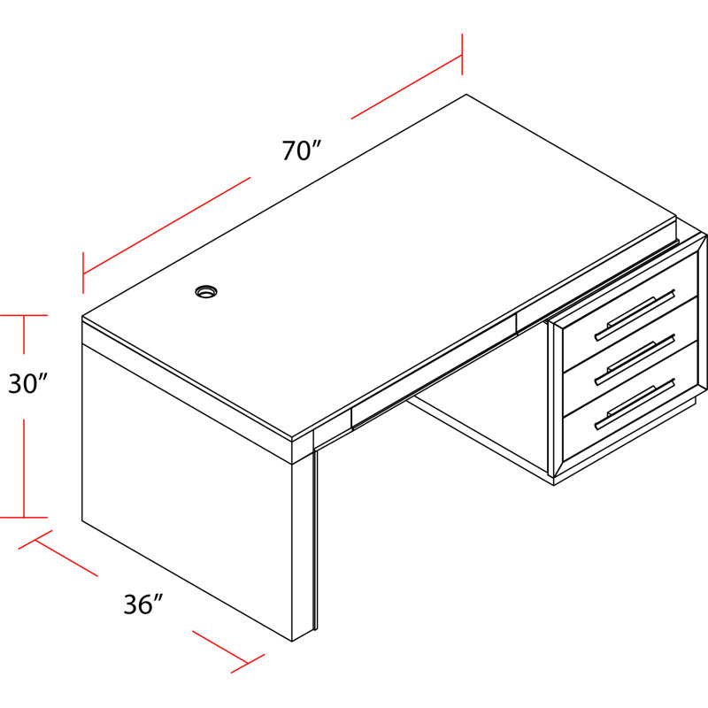 Allendale Computer Desk with Power Outlet