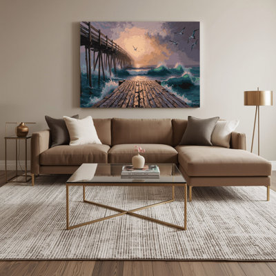 Art mural sur toile noir Coastal Pier