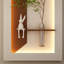 Décoration murale en grès clair café à DEL, sculpture en PVC avec plantes vertes simulées, bande DEL à distance à intensité variable 3 couleurs, couloir de la chambre à coucher du salon