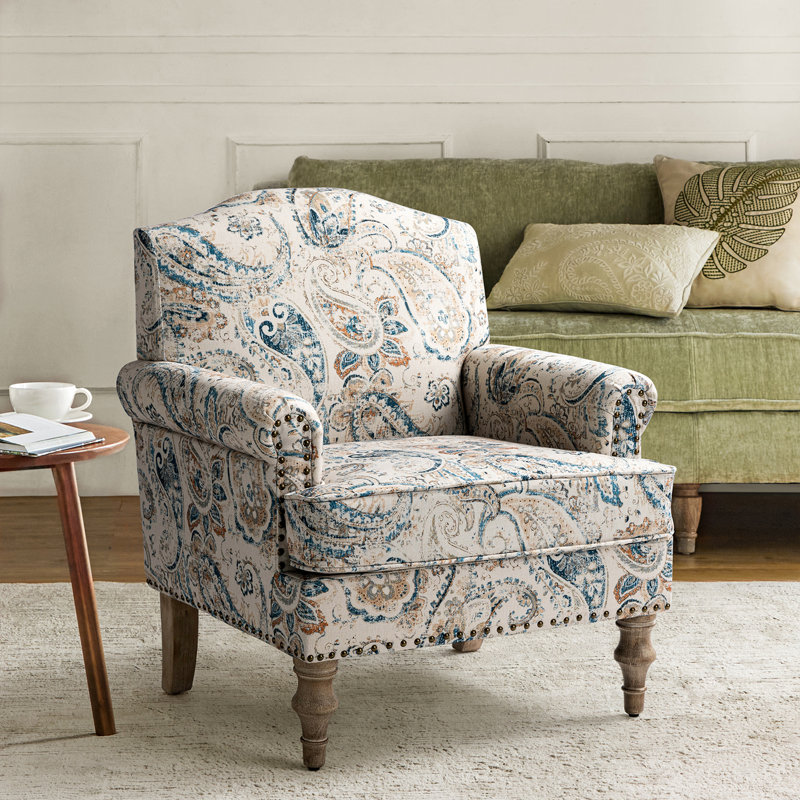 Fauteuil rembourré 30 po Mooresville, Mélange de polyester à motif cachemire