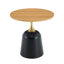 Table basse de 23,6 pouces avec table d'appoint circulaire, table de salon à base en métal, décoration moderne simple en grain de bois, bureau avec tête de lit à canapé circulaire unique.-134882010