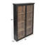 Vitrine en bois et verre avec 3 tablettes et 2 portes