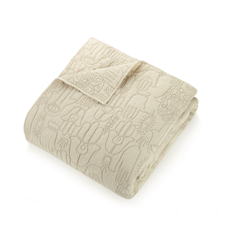 Jungalow Khaki Hamsa Hand Full/Queen Quilt Set