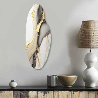 Attenrode - Abstract Marble Curved Shape Assymterical Metal Wall Art
