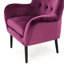 Confortable accoudoir en velours fuchsia - Fauteuil à oreilles et chaise moderne, créant une ambiance douillette