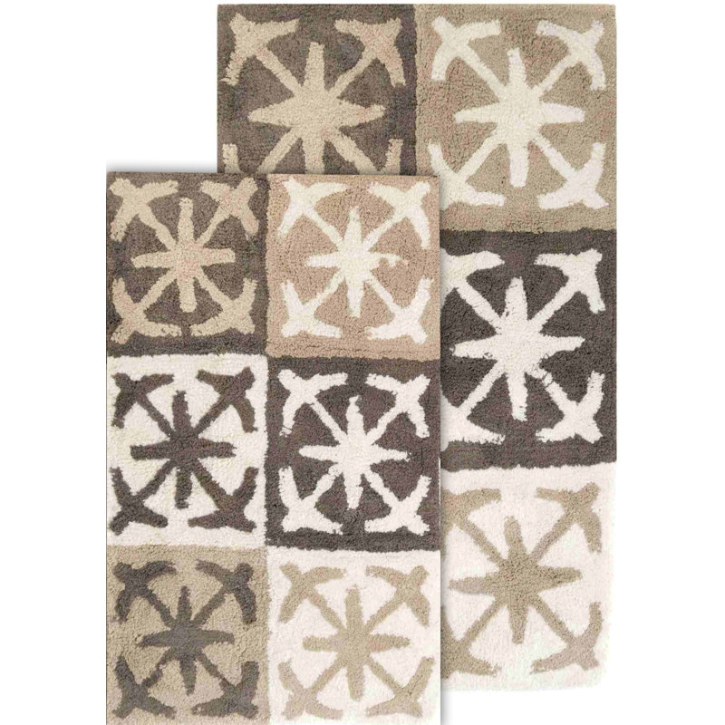 Artoria Cotton Blend Non-Slip Bath Rug, Sand Dunes