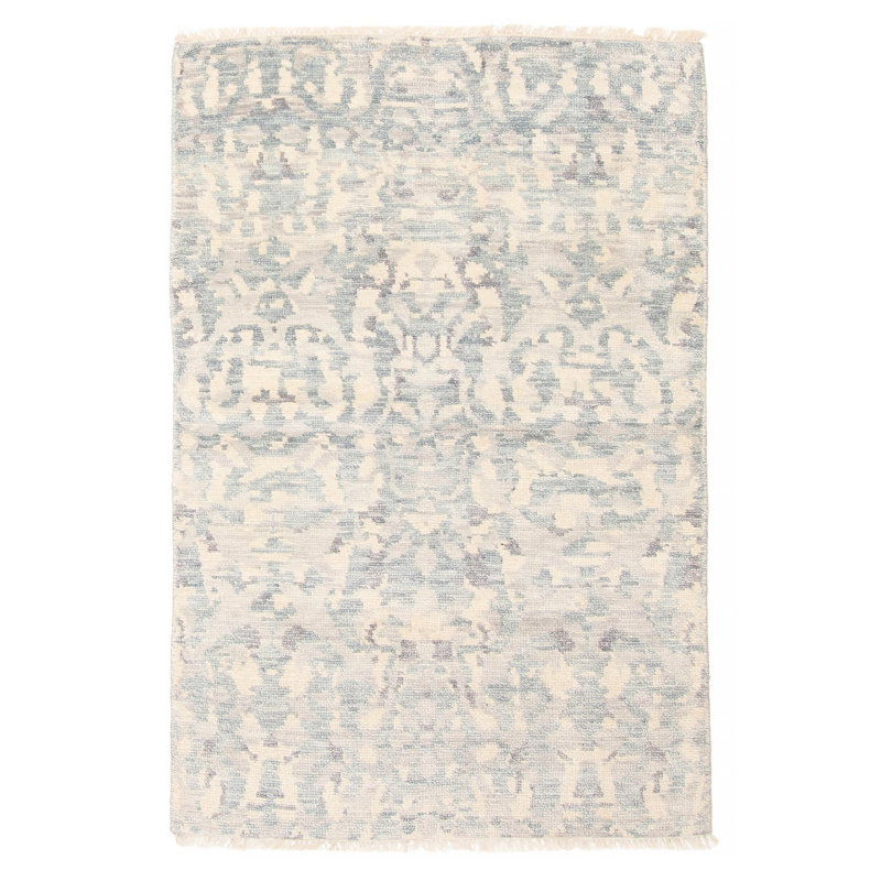 Tapis crème unique de conception unique 3 pi 7 po x 5 pi 6 po Mystique