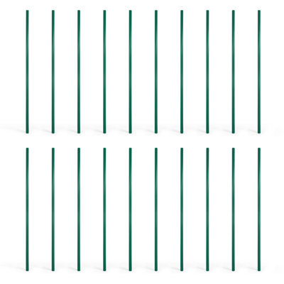 8 FT Green Chain Link Fence Terminal Post, Terminal Post with 2-3/8” Outside Diameter, Chain Link Fence Parts, Hardware, Accessories, Pack of 20