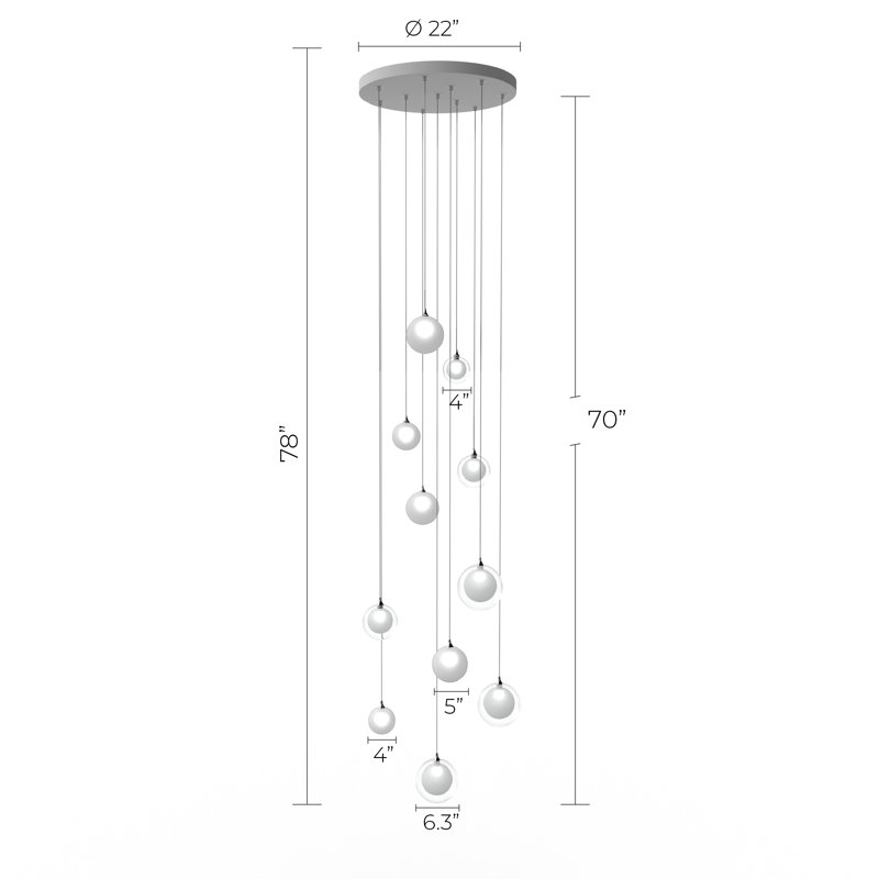 Regina 11 - Light Pendant, Chrome
