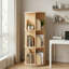 Bibliothèque rotative à 3 niveaux, bibliothèque autoportante ronde à 360 ° pivotante, étagère de rangement en bois pour chambre à coucher, salon, salle d'étude
