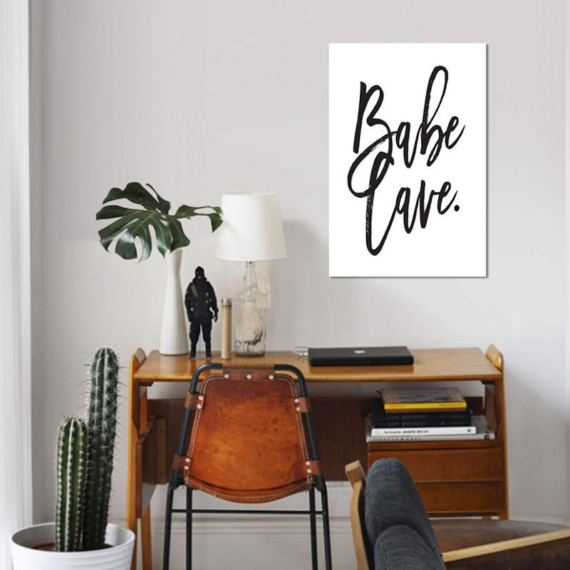 « bébé cave ii », art textuel sur toile, H 40 po x l 26 po x P 1,5 po