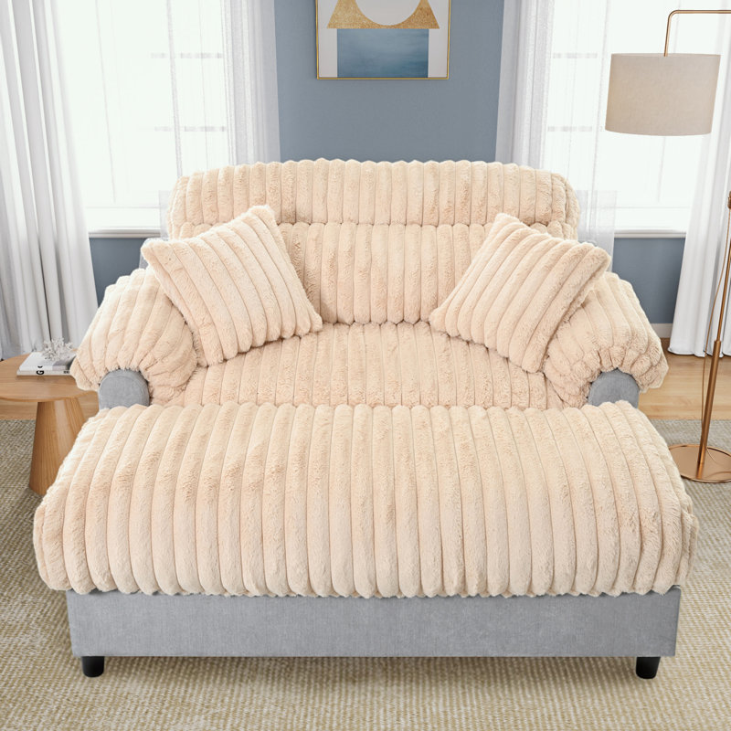 Chaise longue avec deux coussins décoratifs, Champagne