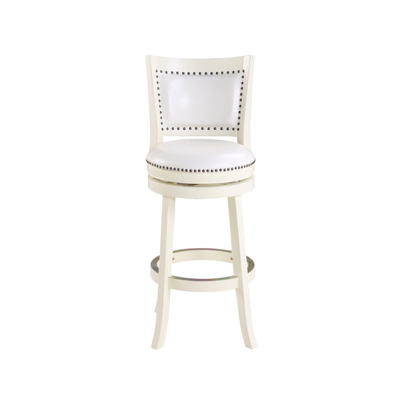 Coriyah Swivel Upholstered Counter Stool with Solid Wood Frame, Buttermilk, Bar Stool (30.75” Seat Height)