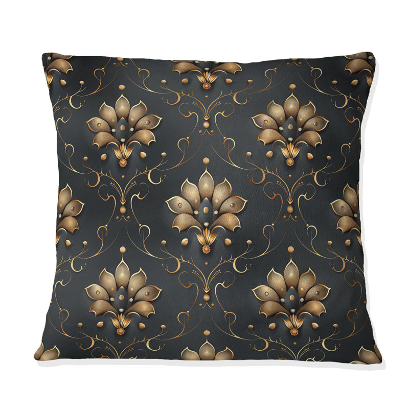 Glam Damask Motif IV - Coussin Glam, H 16 po x l 16 po