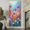 Fantaisie lavande et champ de tulipes VI - art mural encadré tulipes