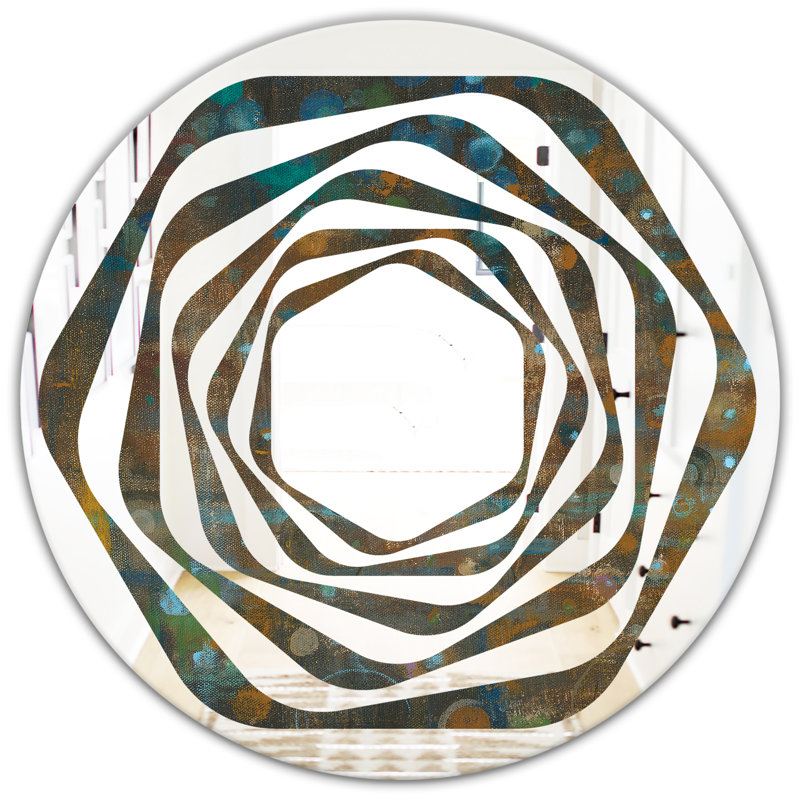 Miroir mural Whirl Dots on Glass III, H 31,5 po x l po