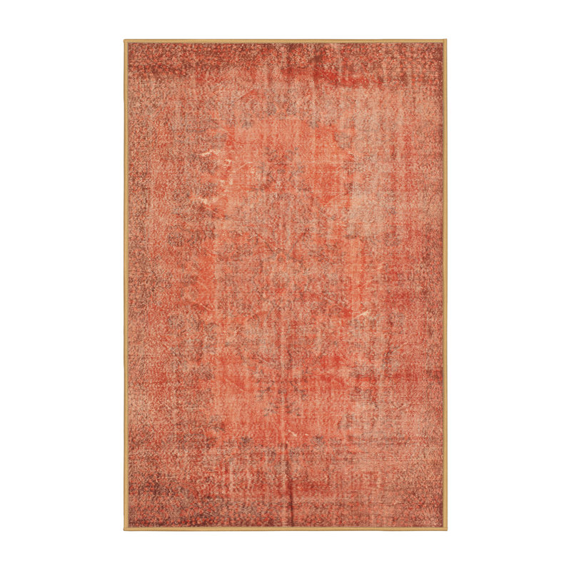 Tapis de zone rouge contemporaine, Rectangle 4 pi x 6 pi