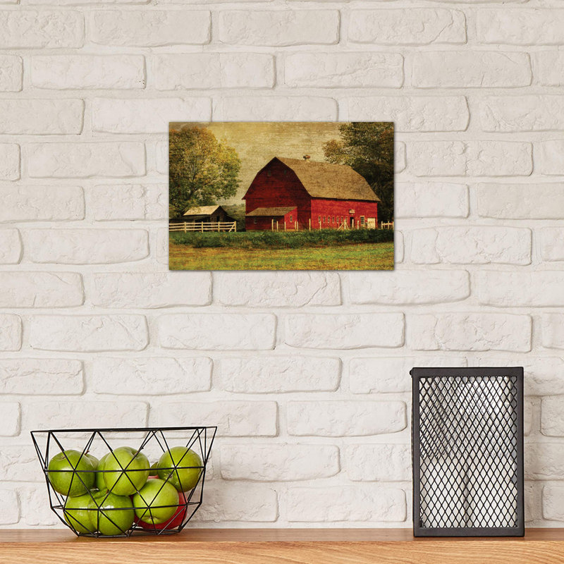 Red Barn - Wrapped Canvas Print, 30.48cm H x 20.32cm W x 1.91cm D
