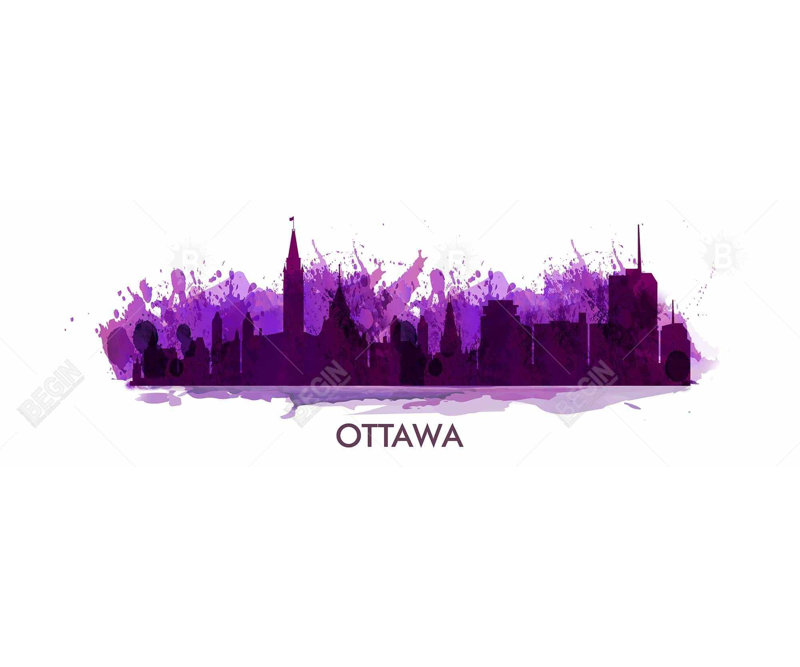 Paint Splash Silhouette of Ottawa | Canvas Home Decor Art